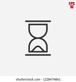 Hourglass icon, countdown, sandglass vector line icon, simple linear pictogram