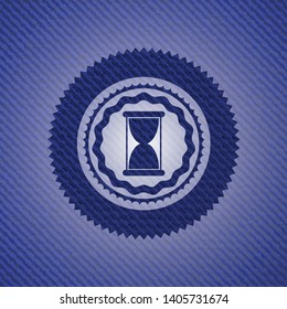 hourglass icon with denim texture