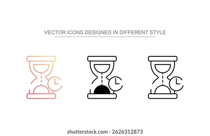 Hourglass icon design with white background stock illustration