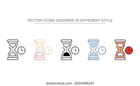 Hourglass icon design with white background stock illustration