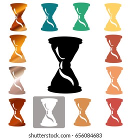 Hourglass icon in different colors