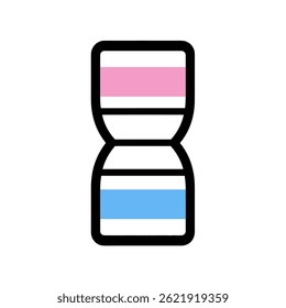 Hourglass icon displays timer concept flat design