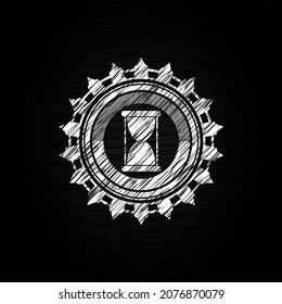 hourglass icon drawn with chalkboard texture. 