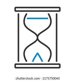 Stundenglassymbol. Bearbeitbare, fette Rahmenlinie mit Farbfülldesign. Vektorgrafik.
