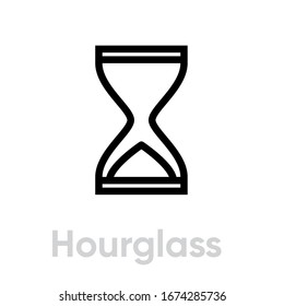 Hourglass icon. Editable line vector. Symbol of Time Measurement Single Pictogram