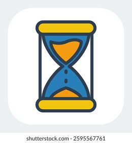 hourglass icon in filled color style