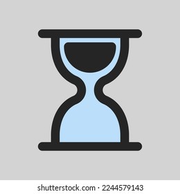 Hourglass icon in filled line style, use for website mobile app presentation