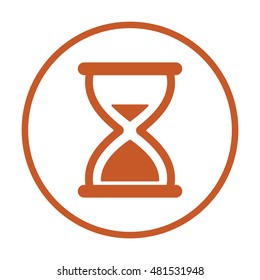 Hourglass Icon.  Flat design.