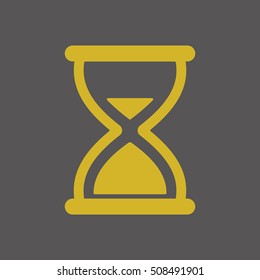 Hourglass Icon.  Flat design.