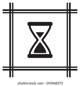 Hourglass Icon.  Flat design.