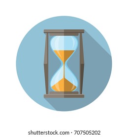 Hourglass Icon Flat Design Long Shadow