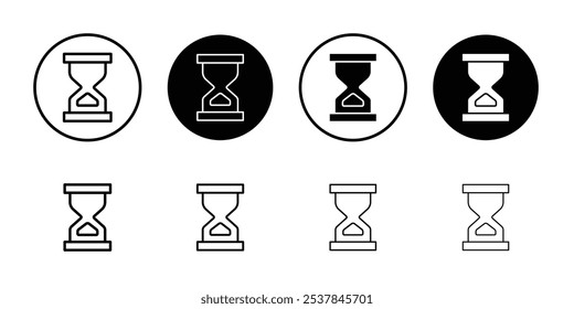 Hourglass icon Flat simple outline set