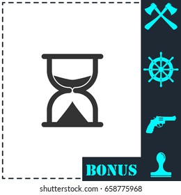 Hourglass icon flat. Simple vector symbol and bonus icon