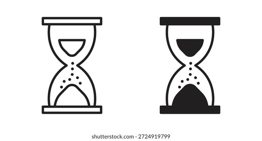 Icono de reloj de arena plana y colección de carrera para ui ux trabajo.