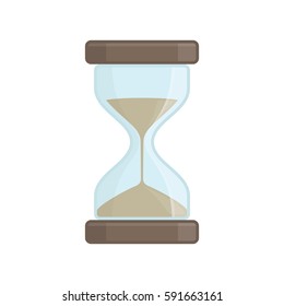 Hourglass icon in flat style isolate on white background. Business and time management concept. Sandglass or sand clock sign. Vector illustration. EPS 10.