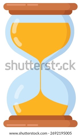 Hourglass icon in flat style isolated on white background.