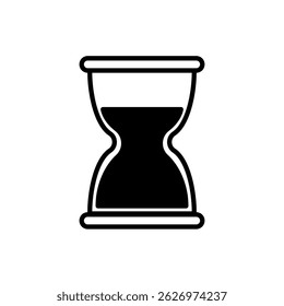 hourglass icon, flat style pictogram icon for ui or ux mobile app, vector illustration logo symbol design, isolated on white