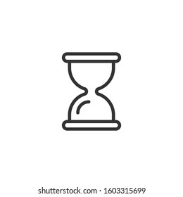 Hourglass icon in flat style. Sandglass vector illustration on white isolated background. Clock business concept.