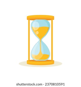 Hourglass icon in flat style. Sandglass vector illustration on isolated background. Sand clock sign business concept.