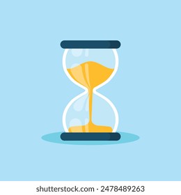 Hourglass icon in flat style. Sandglass vector illustration on isolated background. Sand clock sign business concept.