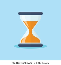 Hourglass icon in flat style. Sandglass vector illustration on isolated background. Sand clock sign business concept.