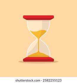 Hourglass icon in flat style. Sandglass vector illustration on isolated background. Sand clock sign business concept.