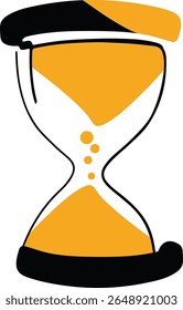 Hourglass icon in flat style. Sandglass vector illustration on isolated background. Sand clock sign business concept. 
