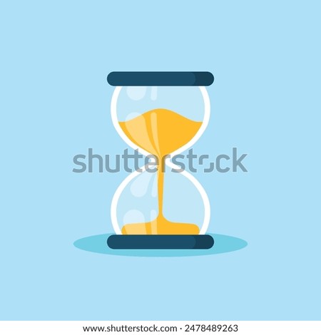 Hourglass icon in flat style. Sandglass vector illustration on isolated background. Sand clock sign business concept.