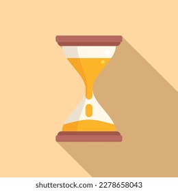 Hourglass icon flat vector. Clock project. School team