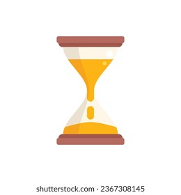 Hourglass icon flat vector. Clock project. School team isolated
