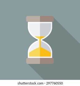Hourglass Icon. Flat Vector Icon With Long Shadow Design Collection.
