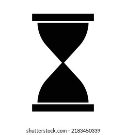 Hourglass icon, full black. Suitable for website, content design, poster, banner, or video editing needs