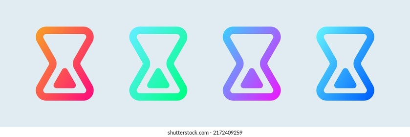 Hourglass icon in gradient colors. Vintage sandglass timer vector illustration.