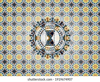 icono de vidrio de color dentro del emblema árabe. decoración árabe. 