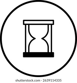 Hourglass icon inside a circle representing time or deadline reminder concept