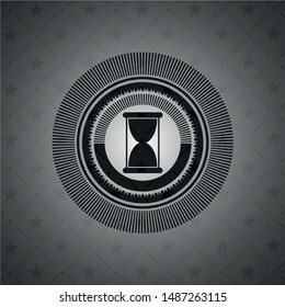 hourglass icon inside dark badge
