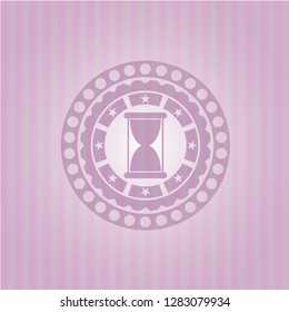 hourglass icon inside pink icon or emblem