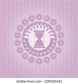 hourglass icon inside pink icon or emblem