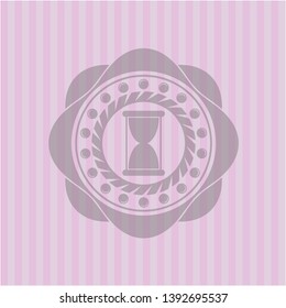 hourglass icon inside pink icon or emblem