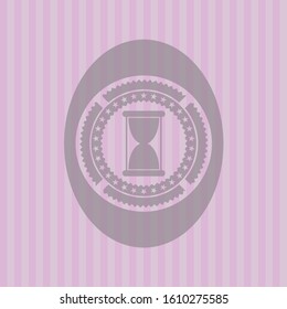 hourglass icon inside pink icon or emblem