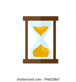 Hourglass icon isolated vector illustration on white transparent background. Flat style