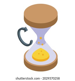 Hourglass Icon Isometric Vector. Sandglass Clock. Hour Time