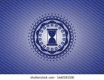 Icono de cristal de arena con textura de jean