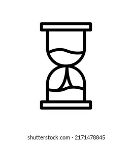 Hourglass Icon. Line Art Style Design Isolated On White Background