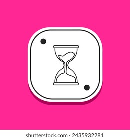 Hourglass icon line in flat. Stock vector.
