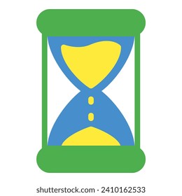 hourglass  icon or logo illustration flat color style