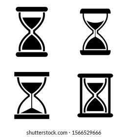 Hourglass icon, logo isolated on white background.