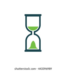 hourglass icon and logo vector green, blue color