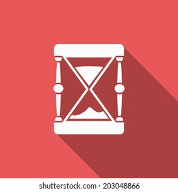 hourglass icon with long shadow