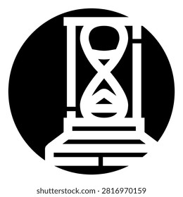 Hourglass icon measuring passing time and deadlines, symbolizing urgency, countdown, and the finite duration of important moments, often used for scheduling